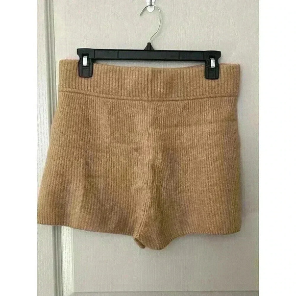 Everlane The Cozy Stretch Short Ribbed Knit Micro Shorts Carmel L wool yak soft - Picture 6 of 13
